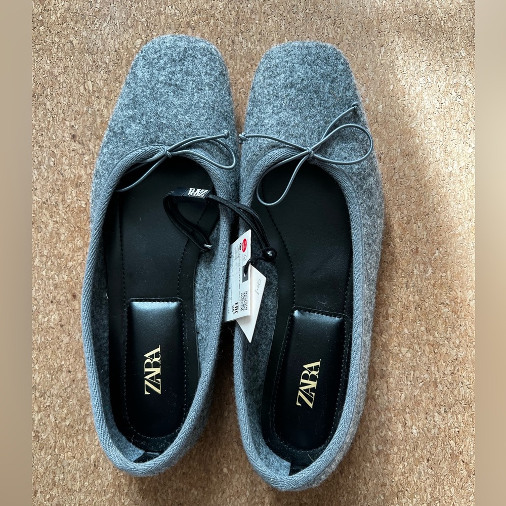 Zara gray flat shoe
